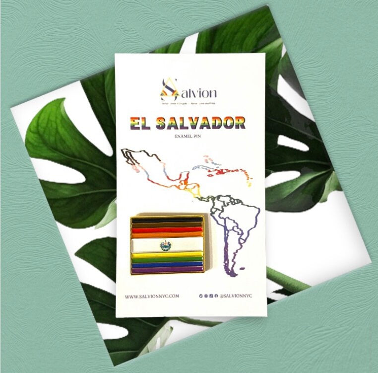 Salvadoran pride flag pin