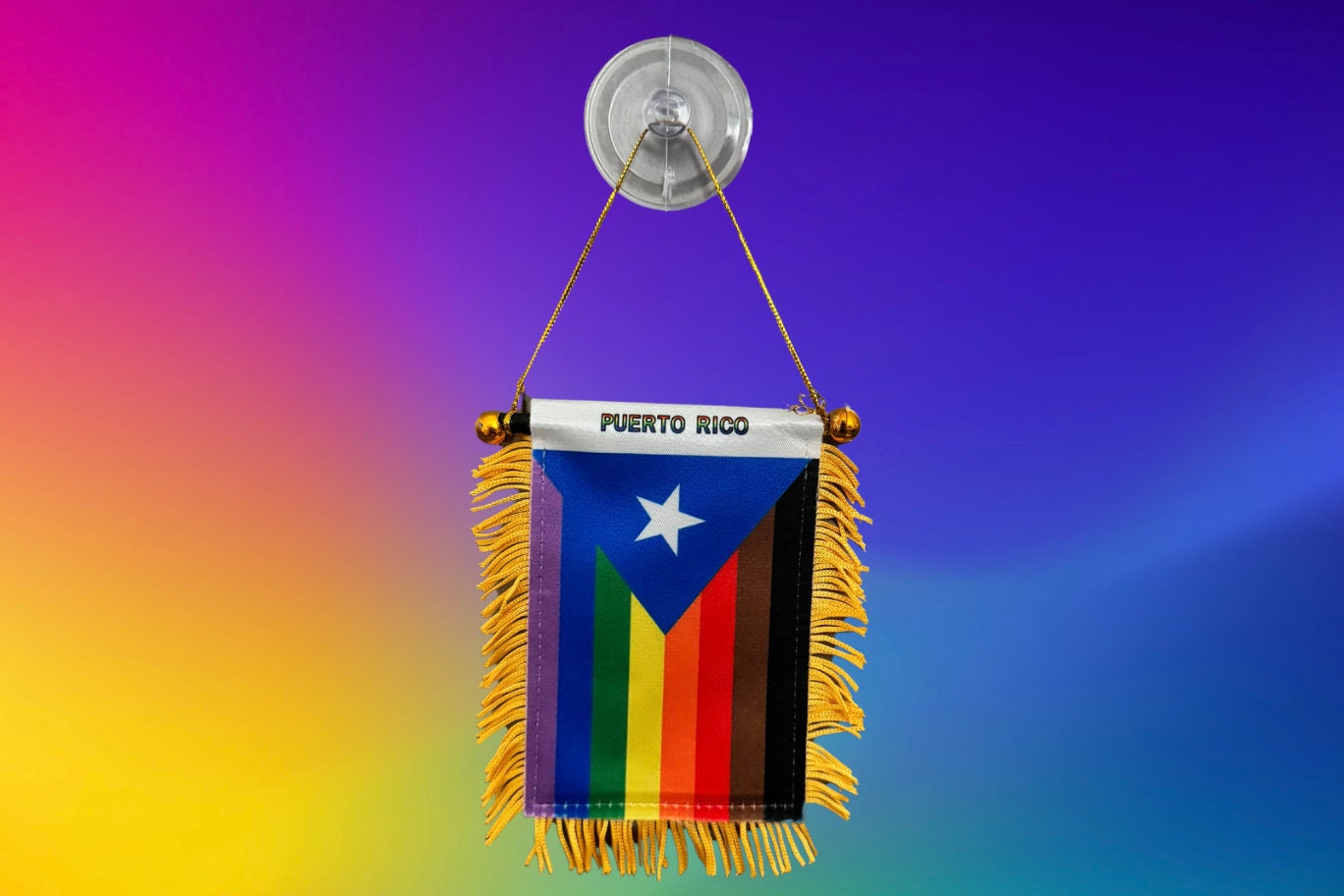 Puerto Rican Hanging Pride Flag